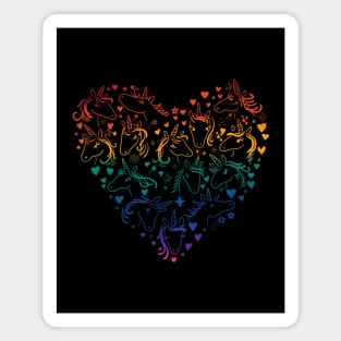 Unicorn Rainbow Heart Pride Magnet